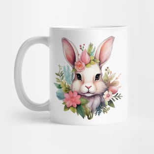 Floral Cute Bunny Watercolor Mug